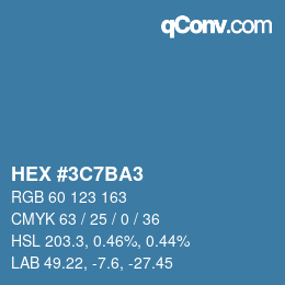 カラーコード: HEX #3C7BA3 | qconv.com