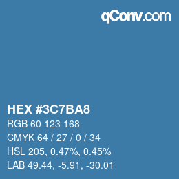 カラーコード: HEX #3C7BA8 | qconv.com