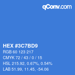 Color code: HEX #3C7BD9 | qconv.com