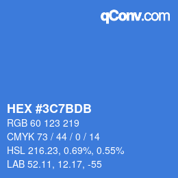 カラーコード: HEX #3C7BDB | qconv.com