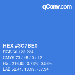 Color code: HEX #3C7BE0 | qconv.com