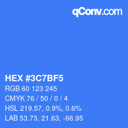 Color code: HEX #3C7BF5 | qconv.com