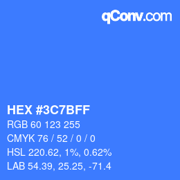 Color code: HEX #3C7BFF | qconv.com