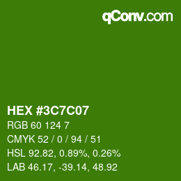 Color code: HEX #3C7C07 | qconv.com
