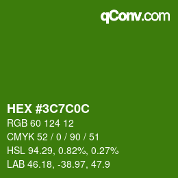Color code: HEX #3C7C0C | qconv.com