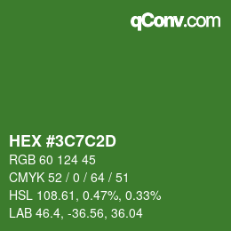 Color code: HEX #3C7C2D | qconv.com