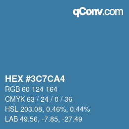 Color code: HEX #3C7CA4 | qconv.com