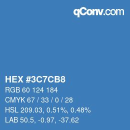 Color code: HEX #3C7CB8 | qconv.com