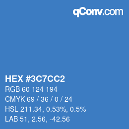 Color code: HEX #3C7CC2 | qconv.com