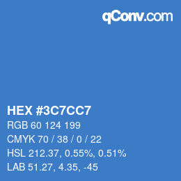 Color code: HEX #3C7CC7 | qconv.com