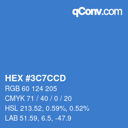 Color code: HEX #3C7CCD | qconv.com