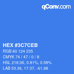 Color code: HEX #3C7CEB | qconv.com