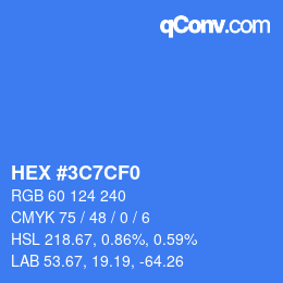 Color code: HEX #3C7CF0 | qconv.com