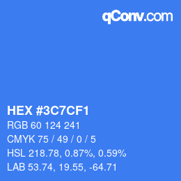 Color code: HEX #3C7CF1 | qconv.com