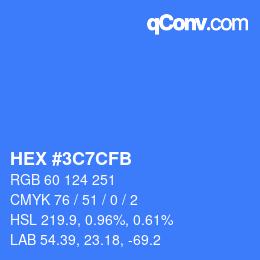 カラーコード: HEX #3C7CFB | qconv.com