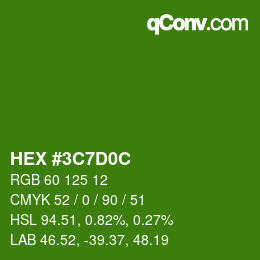 Color code: HEX #3C7D0C | qconv.com