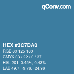 Color code: HEX #3C7DA0 | qconv.com