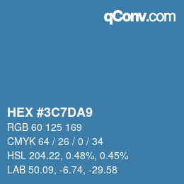 Color code: HEX #3C7DA9 | qconv.com