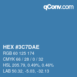 Farbcode: HEX #3C7DAE | qconv.com