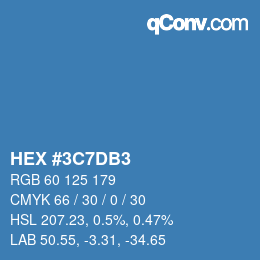 カラーコード: HEX #3C7DB3 | qconv.com