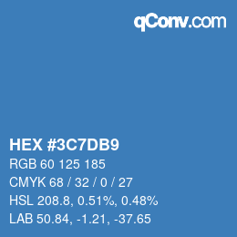 颜色代码: HEX #3C7DB9 | qconv.com