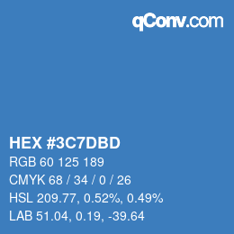 カラーコード: HEX #3C7DBD | qconv.com