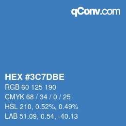 颜色代码: HEX #3C7DBE | qconv.com