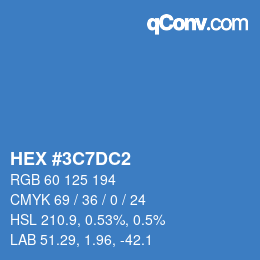 Color code: HEX #3C7DC2 | qconv.com