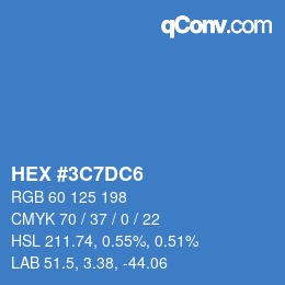 Color code: HEX #3C7DC6 | qconv.com