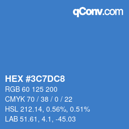 Color code: HEX #3C7DC8 | qconv.com