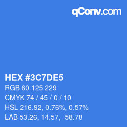 Color code: HEX #3C7DE5 | qconv.com