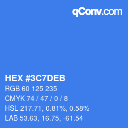 Farbcode: HEX #3C7DEB | qconv.com