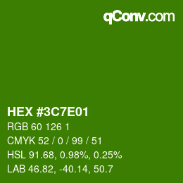 Color code: HEX #3C7E01 | qconv.com