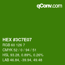 カラーコード: HEX #3C7E07 | qconv.com