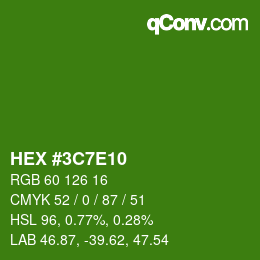 Código de color: HEX #3C7E10 | qconv.com