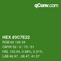 カラーコード: HEX #3C7E22 | qconv.com