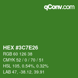 Color code: HEX #3C7E26 | qconv.com