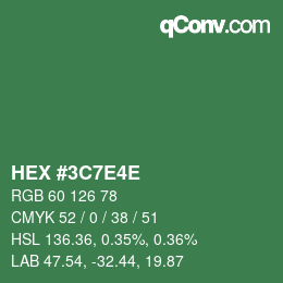 Farbcode: HEX #3C7E4E | qconv.com