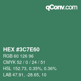 Color code: HEX #3C7E60 | qconv.com