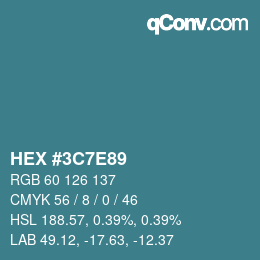 Color code: HEX #3C7E89 | qconv.com
