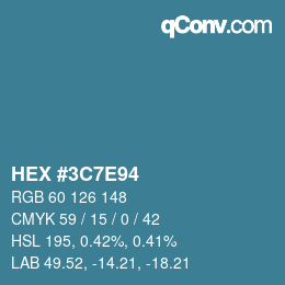 Color code: HEX #3C7E94 | qconv.com