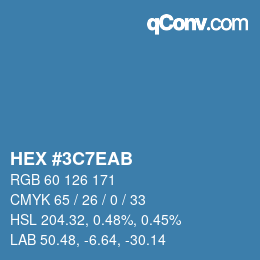 カラーコード: HEX #3C7EAB | qconv.com
