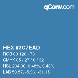 カラーコード: HEX #3C7EAD | qconv.com