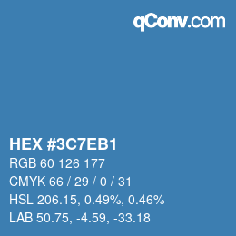 Color code: HEX #3C7EB1 | qconv.com