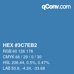 Farbcode: HEX #3C7EB2 | qconv.com