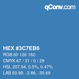 Color code: HEX #3C7EB6 | qconv.com
