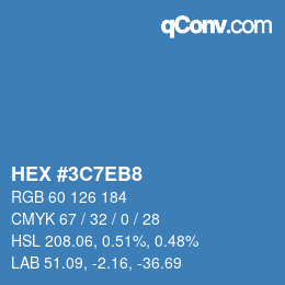 カラーコード: HEX #3C7EB8 | qconv.com