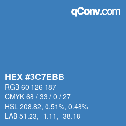 Color code: HEX #3C7EBB | qconv.com