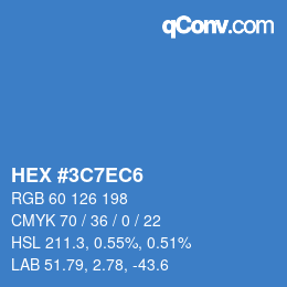 Color code: HEX #3C7EC6 | qconv.com