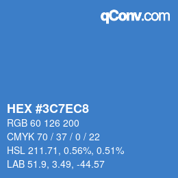 Color code: HEX #3C7EC8 | qconv.com